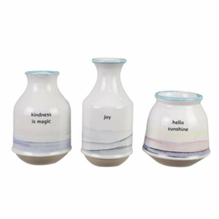 YOUNGS Ceramic Waters Edge Mini Vases Set - 3 Piece 20646